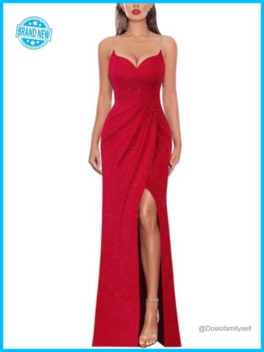 Womens Spaghetti Strap Formal Prom Evening Maxi Dress Mermaid Sweetheart